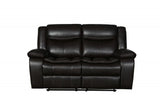 64" Brown Faux Leather Manual Reclining Love Seat - Homeroots