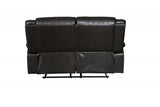 64" Brown Faux Leather Manual Reclining Love Seat - Homeroots