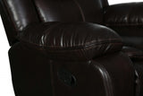 64" Brown Faux Leather Manual Reclining Love Seat - Homeroots