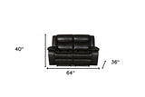 64" Brown Faux Leather Manual Reclining Love Seat - Homeroots