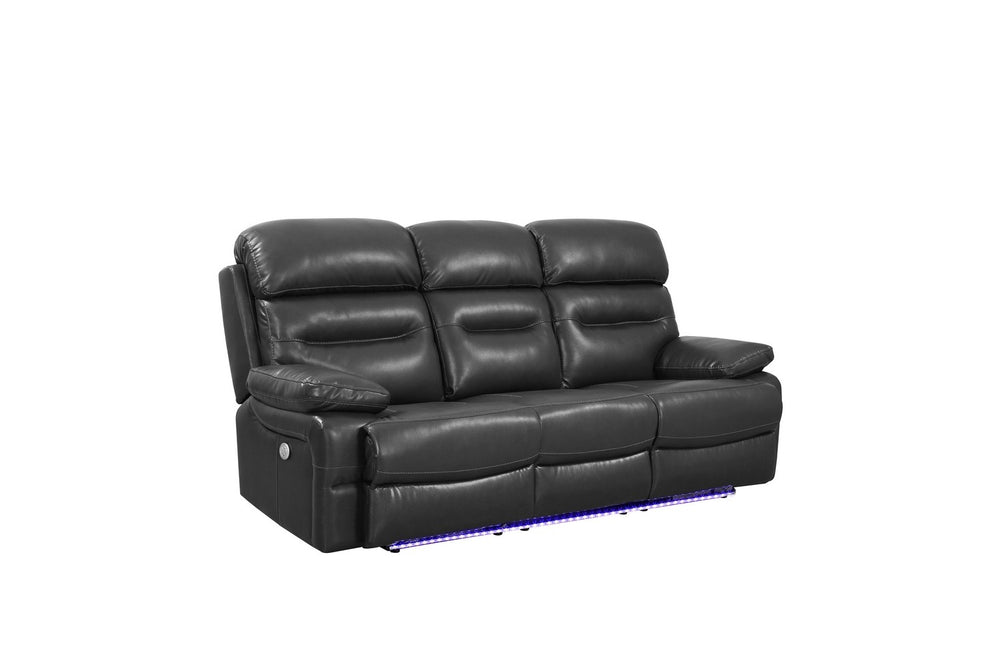 89" Gray Faux Leather USB Sofa With Black Legs - Homeroots - Flyclothing LLC