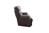 78" Brown Faux Leather Manual Reclining Love Seat With Storage - Homeroots - Flyclothing LLC