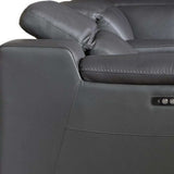 Gray Italian Leather Power Reclining U Shaped Eight Piece Corner Sectional With Console - Homeroots - Flyclothing LLC