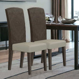 Set of Two Gray And Espresso Upholstered Dining Side Chairs - Homeroots - Flyclothing LLC