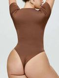 Full Size Round Neck Short Sleeve Bodysuit - Trendsi - Flyclothing LLC