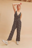 Aemi + Co Ditsy Floral Surplice Sleeveless Wide Leg Jumpsuit - Trendsi - Flyclothing LLC