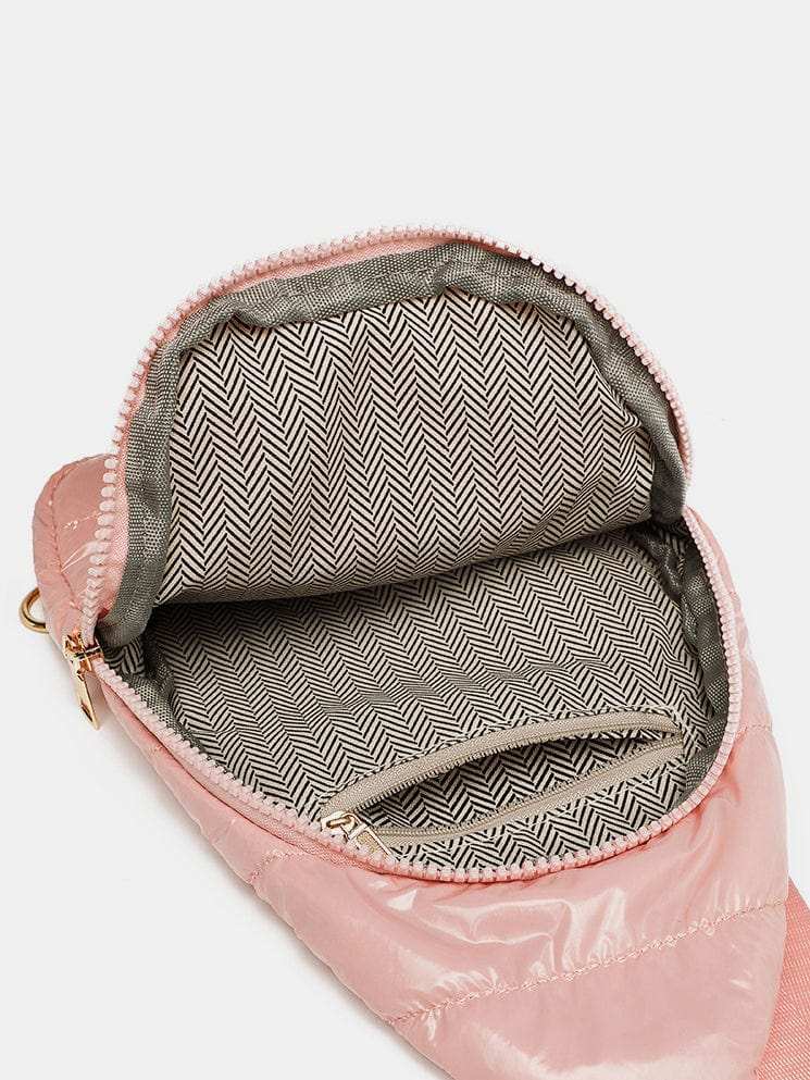 Quilted Adjustable Strap Puffy Sling Bag - Trendsi - Flyclothing LLC