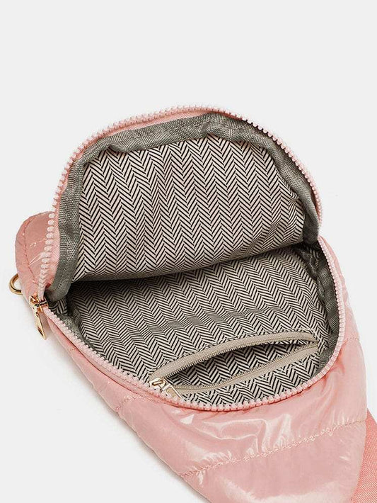 Quilted Adjustable Strap Puffy Sling Bag - Trendsi - Flyclothing LLC