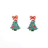 Christmas Tree Bow Dangle Earrings - Trendsi - Flyclothing LLC
