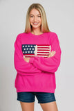 Zenana French Terry American Flag Pullover - Trendsi - Flyclothing LLC