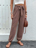 Tied High Waist Pants with Pockets - Trendsi - Flyclothing LLC