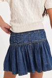 Buttoned Ruffled Mini Denim Skirt - Trendsi - Flyclothing LLC