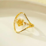 18K Gold-Plated Adjustable Open Ring - Trendsi - Flyclothing LLC