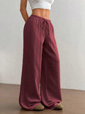 Wide Leg Drawstring Casual Pants - Trendsi - Flyclothing LLC