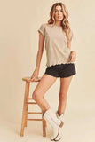Aemi + Co Lettuce Edge Round Neck Short Sleeve T-Shirt - Trendsi - Flyclothing LLC