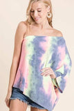 BiBi Tie Dye French Terry One Shoulder Top with Dolman - Trendsi - Flyclothing LLC