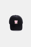 Zenana Ribbon Bow Chenille Patch Baseball Cap - Trendsi - Flyclothing LLC
