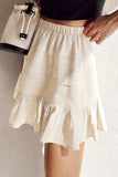 Ruffled Hemline Elastic Waist Mini Skirt - Trendsi - Flyclothing LLC