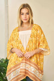 Davi & Dani Floral Printed Short Sleeve Loose Fit Kimono Cover Up - Trendsi - Flyclothing LLC