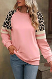 Leopard Round Neck Long Sleeve Sweatshirt - Trendsi - Flyclothing LLC