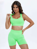 Scoop Neck Wide Strap Top and Shorts Active Set - Trendsi - Flyclothing LLC