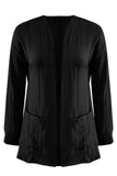 Full Size Textured Open Front Long Sleeve Cardigan - Trendsi - Flyclothing LLC