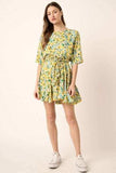 Mittoshop Floral Tie Waist Half Sleeve Mini Dress - Trendsi - Flyclothing LLC