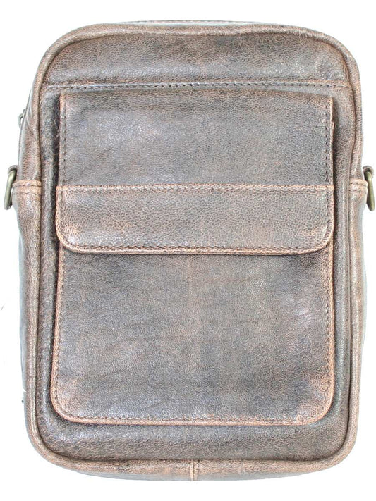 Scully Leather Aerosquadron Collection Leather Walnut Man Bag W/Shoulder Strap - Scully Leather - Flyclothing LLC