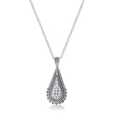 .37 Ct Tear Drop Rhodium Pendant Necklace with CZ - JGI - Flyclothing LLC