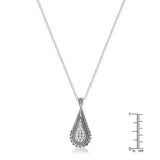 .37 Ct Tear Drop Rhodium Pendant Necklace with CZ - JGI - Flyclothing LLC