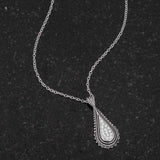 .37 Ct Tear Drop Rhodium Pendant Necklace with CZ - JGI - Flyclothing LLC