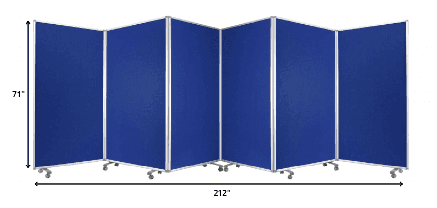 212 X 1 X 71 Blue Metal 6 Panel Screen - Homeroots - Flyclothing LLC