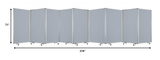 318" X 1" X 71" Metal, Grey, 9 Panel, Screen - Homeroots