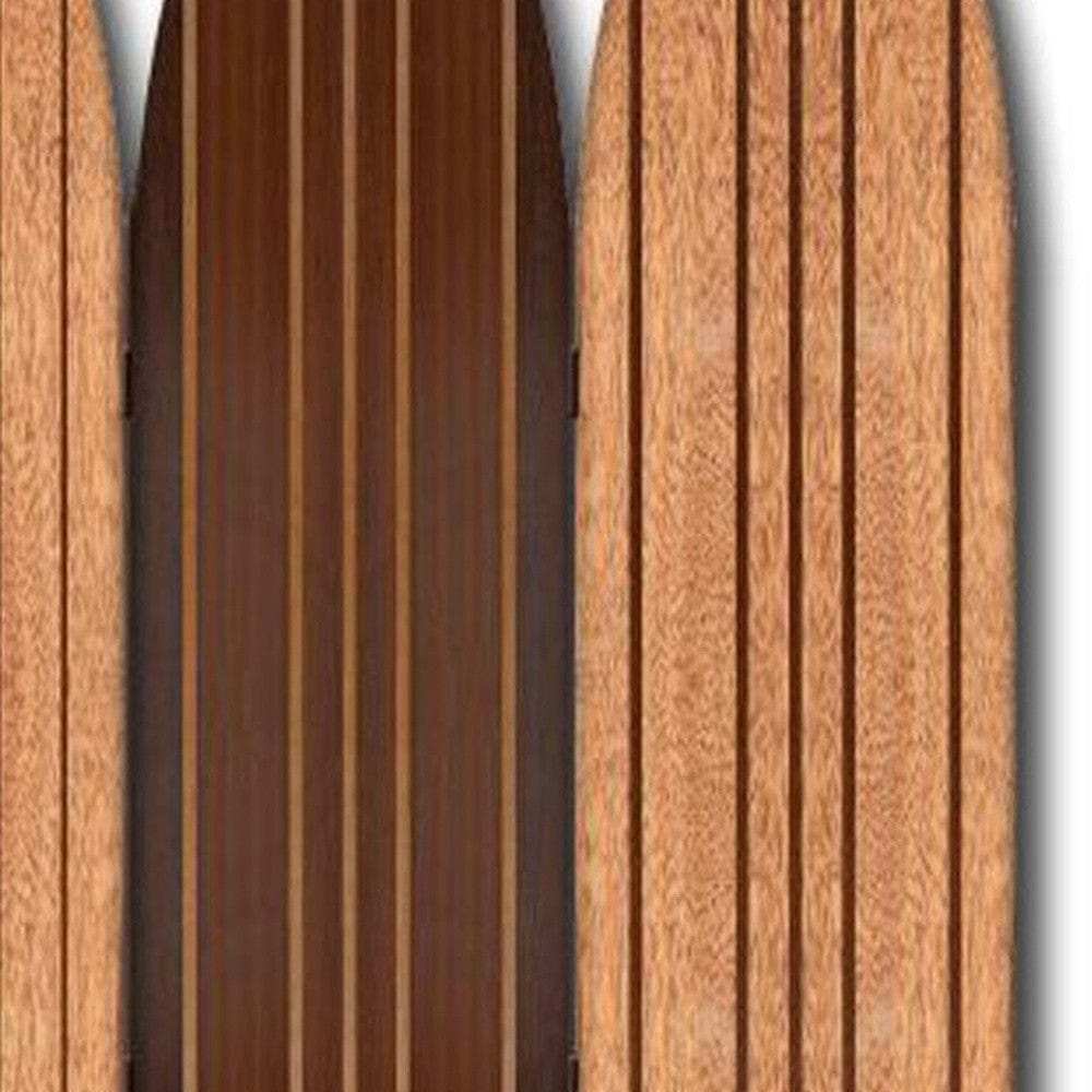 Warm Brown Long Board 3 Panel Room Divider Screen - Homeroots - Flyclothing LLC