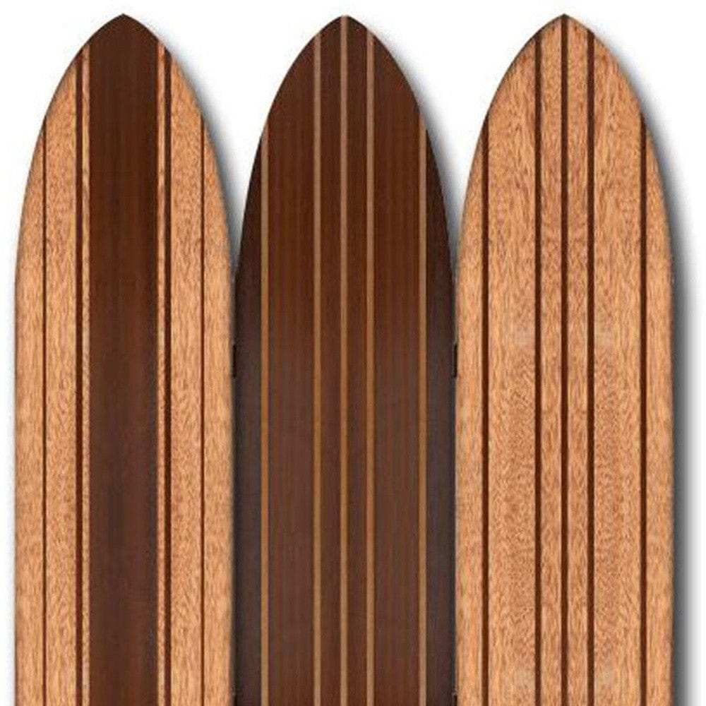 Warm Brown Long Board 3 Panel Room Divider Screen - Homeroots - Flyclothing LLC