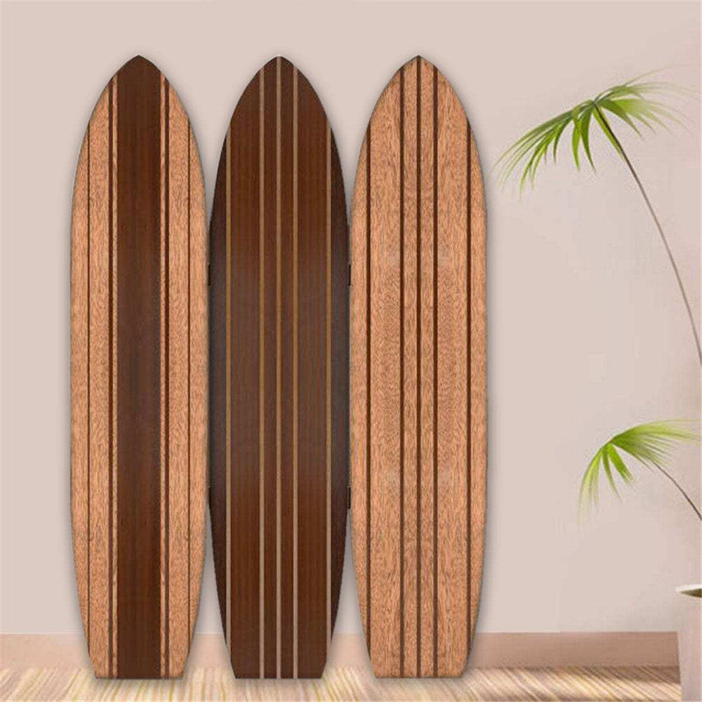 Warm Brown Long Board 3 Panel Room Divider Screen - Homeroots - Flyclothing LLC