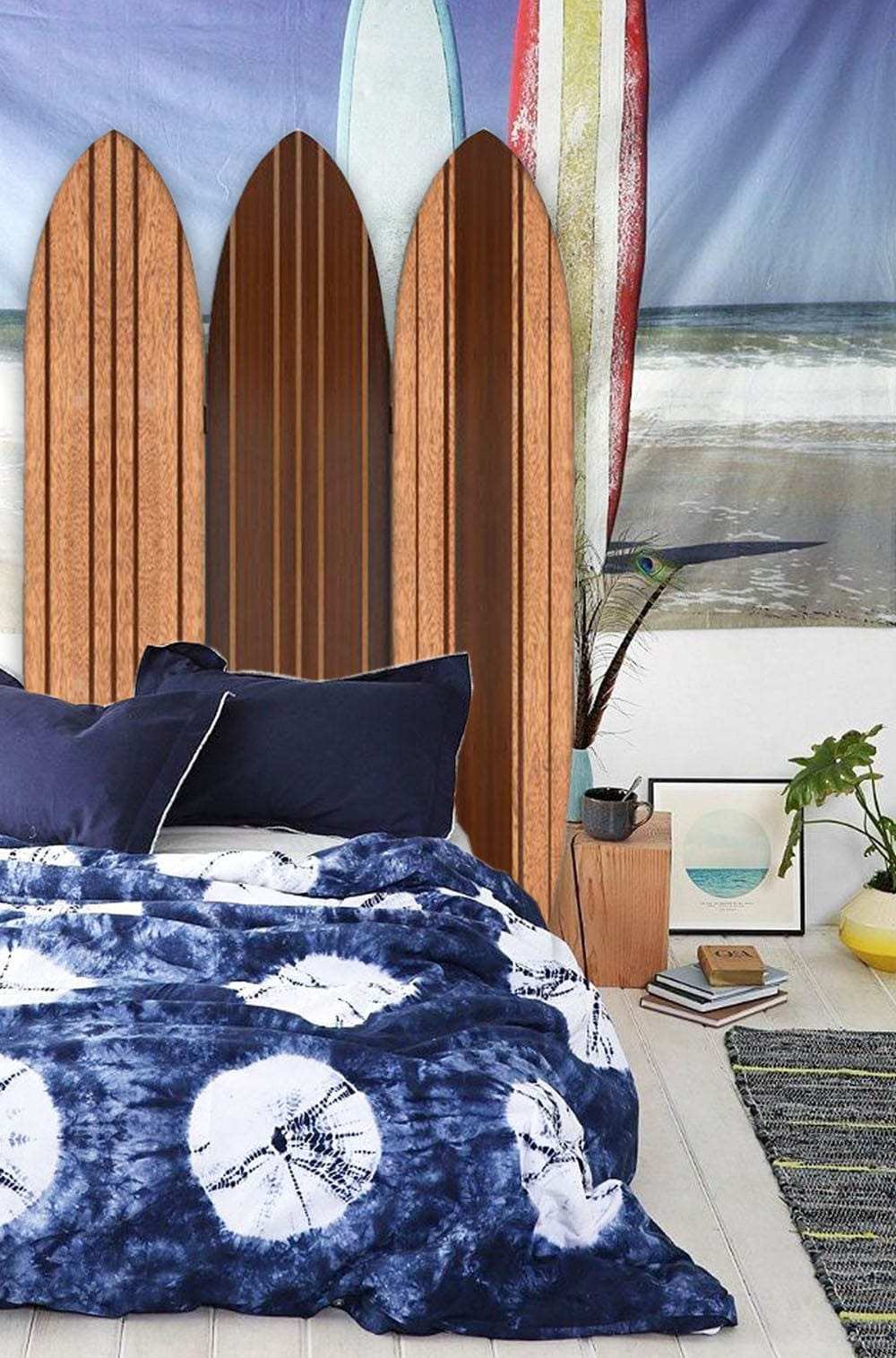 Warm Brown Long Board 3 Panel Room Divider Screen - Homeroots - Flyclothing LLC