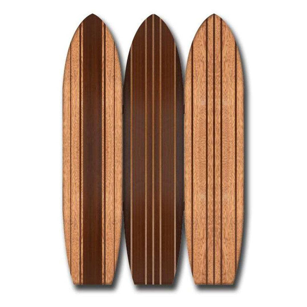 Warm Brown Long Board 3 Panel Room Divider Screen - Homeroots - Flyclothing LLC