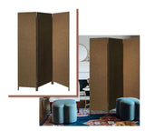 Brown Upholstered 3 Panel Room Divider Screen - Homeroots - Flyclothing LLC