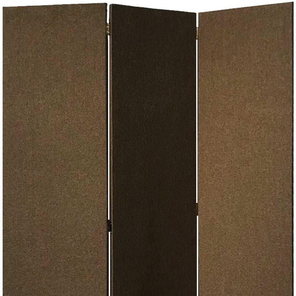 Brown Upholstered 3 Panel Room Divider Screen - Homeroots - Flyclothing LLC