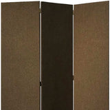 Brown Upholstered 3 Panel Room Divider Screen - Homeroots - Flyclothing LLC