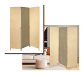 Beige Upholstered 3 Panel Room Divider Screen - Homeroots - Flyclothing LLC