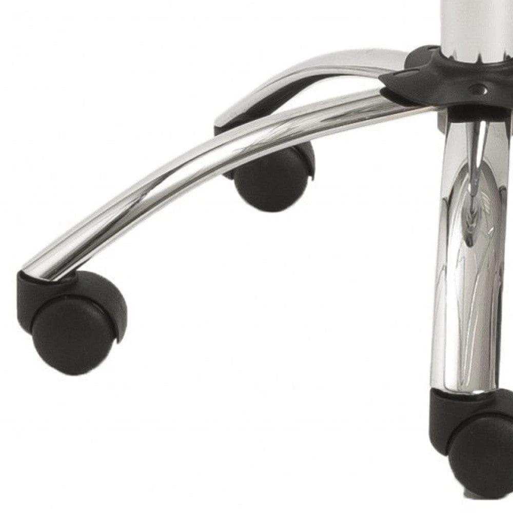 White Clear and Silver Adjustable Swivel Plastic Rolling Conference Office Chair - Homeroots - Flyclothing LLC