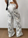 Abstract Print Wide Leg Pants - Trendsi - Flyclothing LLC