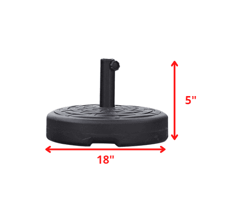 18 X 18 X 5 Black Water Injection Umbrella Base - Homeroots - Flyclothing LLC