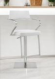 21 " White And Silver Stainless Steel Bar Chair - Homeroots - Flyclothing LLC
