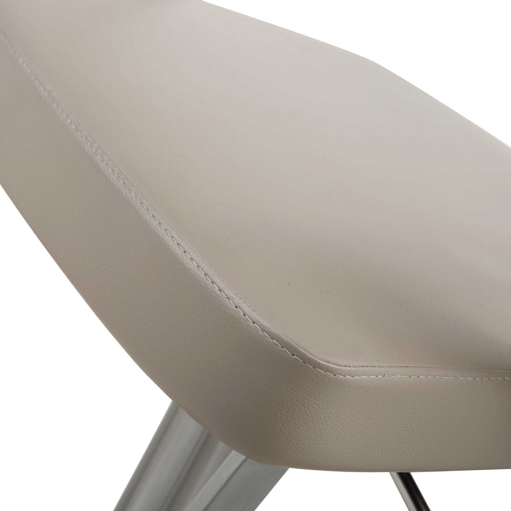 21 " White And Silver Stainless Steel Bar Chair - Homeroots - Flyclothing LLC