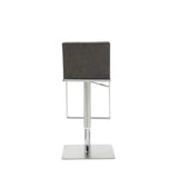 20 " Gray And Silver Stainless Steel Bar Chair - Homeroots - Flyclothing LLC