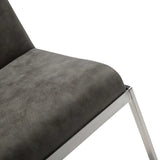 20 " Gray And Silver Stainless Steel Bar Chair - Homeroots - Flyclothing LLC
