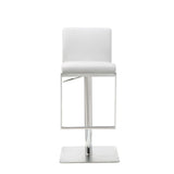 20 " White And Silver Stainless Steel Bar Chair - Homeroots - Flyclothing LLC